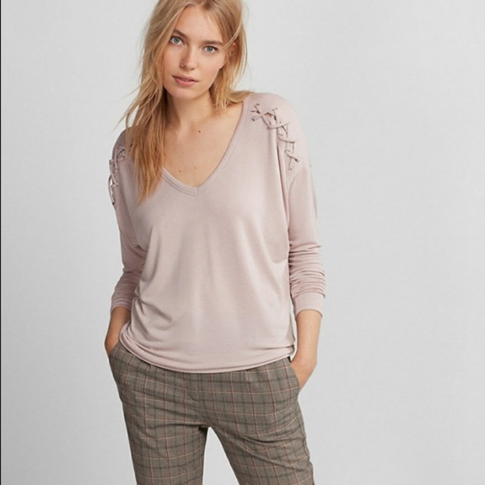 Express Lace-Up Shoulder Tee